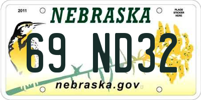 NE license plate 69ND32