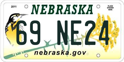 NE license plate 69NE24