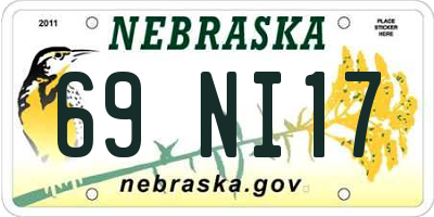 NE license plate 69NI17
