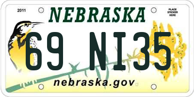 NE license plate 69NI35