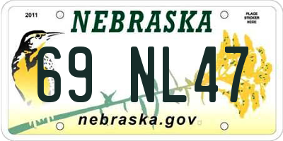 NE license plate 69NL47