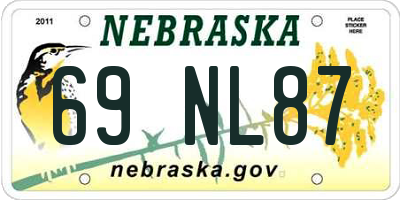 NE license plate 69NL87