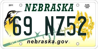 NE license plate 69NZ52