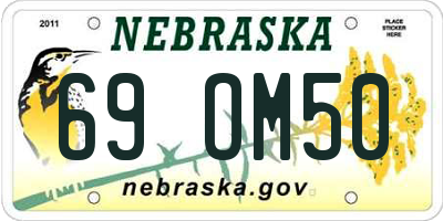 NE license plate 69OM50