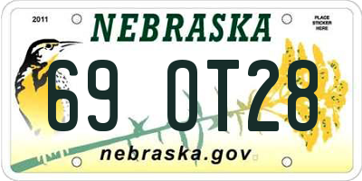 NE license plate 69OT28