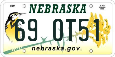 NE license plate 69OT51