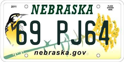 NE license plate 69PJ64