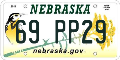 NE license plate 69PP29