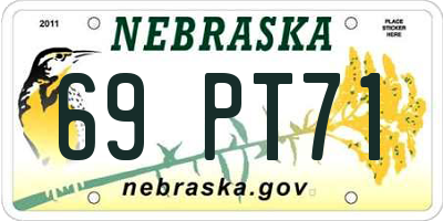 NE license plate 69PT71