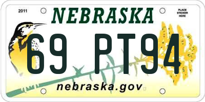 NE license plate 69PT94