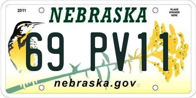 NE license plate 69PV11