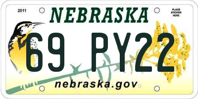 NE license plate 69PY22