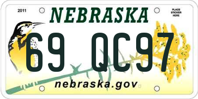 NE license plate 69QC97