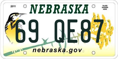 NE license plate 69QE87