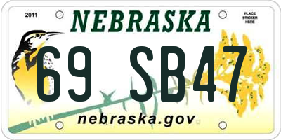 NE license plate 69SB47