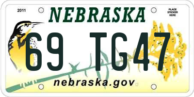 NE license plate 69TG47