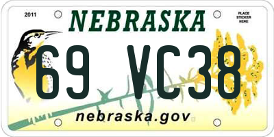 NE license plate 69VC38
