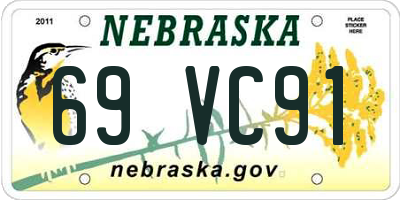 NE license plate 69VC91