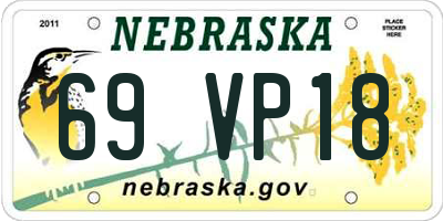 NE license plate 69VP18