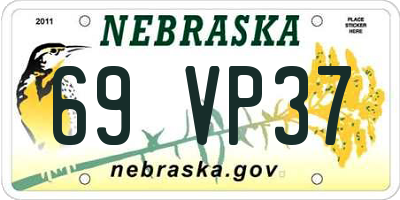 NE license plate 69VP37