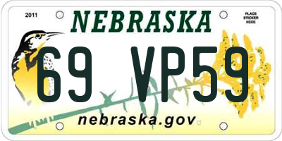 NE license plate 69VP59