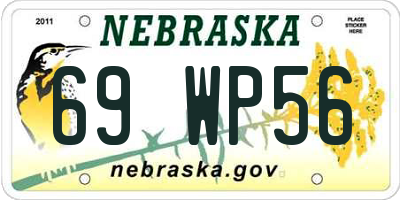 NE license plate 69WP56