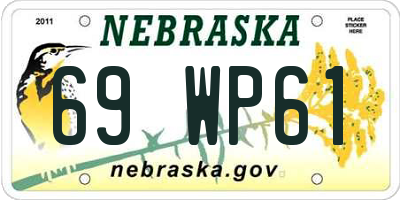 NE license plate 69WP61