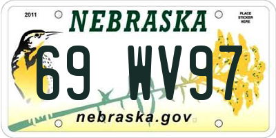 NE license plate 69WV97