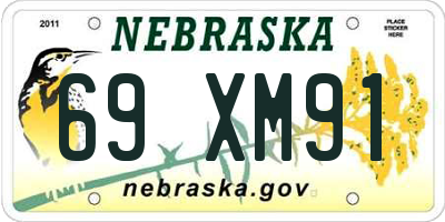 NE license plate 69XM91