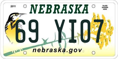 NE license plate 69YI07