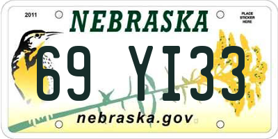 NE license plate 69YI33