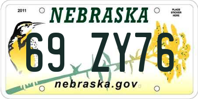 NE license plate 69ZY76