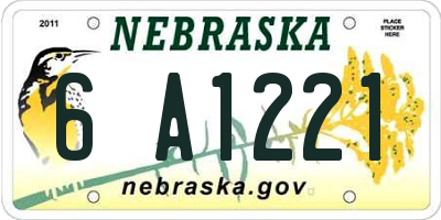 NE license plate 6A1221