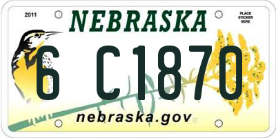 NE license plate 6C1870
