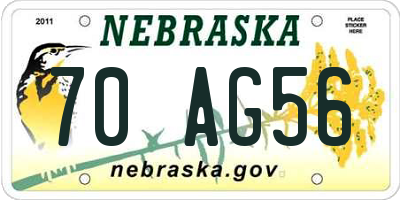 NE license plate 70AG56