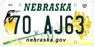 NE license plate 70AJ63