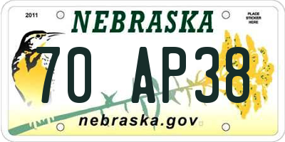 NE license plate 70AP38
