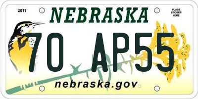 NE license plate 70AP55