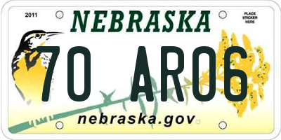 NE license plate 70AR06