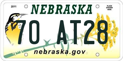 NE license plate 70AT28