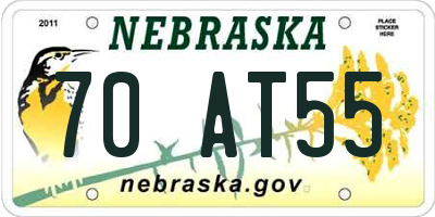 NE license plate 70AT55