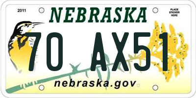 NE license plate 70AX51