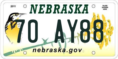 NE license plate 70AY88