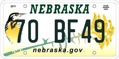 NE license plate 70BF49