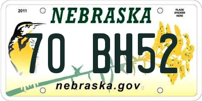 NE license plate 70BH52