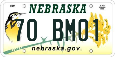 NE license plate 70BM01