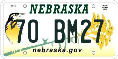 NE license plate 70BM27