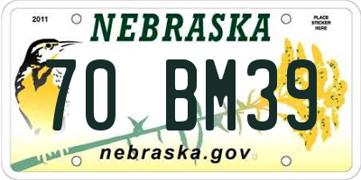 NE license plate 70BM39