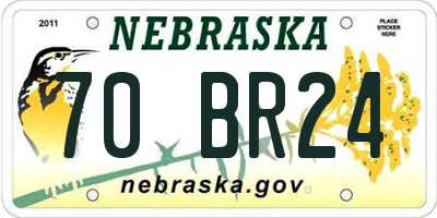 NE license plate 70BR24