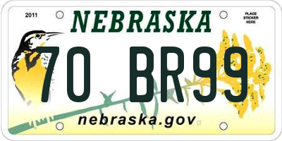 NE license plate 70BR99
